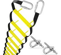 Échelle de secours 8 m 3 étages | Ancrages inclus | Escalier de secours avec échelle de corde pour maisons 3e étage | Portable, pliable et compact | Échelle d'urgence adaptée au balcon et aux fenêtres