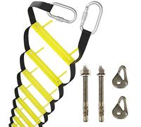 Échelle de Secours à 2 étages de 4 m avec ancrages de Fixation | Échelle rétractable pour Maisons à 2 étages | Compacte, légère et Portable