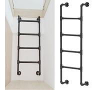 Échelle de Secours de 3,3 À 9,8 Pieds Pour Puits de Fenêtre, Échelle de Grenier Murale En Fer Forgé, Échelle D'Escalade Multifonction Pour Sous-Sol/Toit/Garage/Lit Superposé/1.95M/6.4Ft/77In