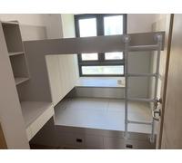 Échelle de secours de style industriel pour loft et camping-car - Échelle de lit cabane mi-hauteur de 1,6 m pour lits superposés et camping-cars, finition blanche