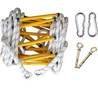 Échelle de Secours en Corde de 3 m - 18 échelles de sécurité Souples avec Crochets, pour fenêtres et balcons/15 m (10 m)