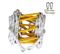 Échelle de secours en corde de secours à 2/3/4 étages avec crochets pour le sauvetage et l'entraînement en plein air, échelle souple pour travaux aériens