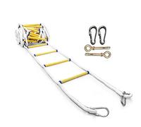 Échelle de Secours Incendie de 20 m, échelle de sécurité Portable ignifugée avec Crochets pour Maisons de 2 à 6 étages, équipement de sécurité Incendie Essentiel pour l'évacuation.