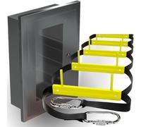 Échelle de Secours Murale pour 3 étages 7,6 mètres | Échelle D'évacuation d'urgence pour Les Maisons incluant Une Boîte de Rangement en Aluminium et Un Ensemble matériel de Montage pour l'escalade