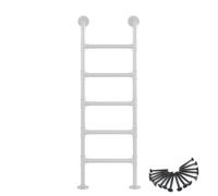 Échelle de Secours pour fenêtres de sous-Sol, réglable, 1,1 m, Fixation Murale, en Fer forgé Blanc, pour Grenier, Mezzanine, terrasse, Camping-Car, Appartements (115 cm/45 po)