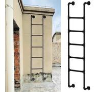 Échelle de Secours Pour Puits de Fenêtre, 1,2 M, 1,8 M, 2,1 M, 2,4 M, Échelle Suspendue Murale En Fer Forgé Noir, Échelle de Secours de Sécurité Pour Murs Extérieurs Du Sous-Sol/1.8M/5.9Ft/71In