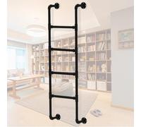 Échelle de Secours Pour Puits de Fenêtre, Échelle Métallique Pour Lit Mezzanine, Bibliothèque, Montage Mural, Tube Rond En Acier Noir, Échelle Pour Lit Superposé, Échelle D'Escalade Intérieure Et Exté