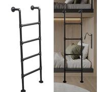 Échelle de Secours Robuste en métal Noir pour Maison, loft, lit superposé, échelle de 200 cm avec Design en Fer forgé, échelles de Sortie de sous-Sol pour la sécurité et la sûreté
