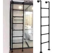 Échelle de Secours Robuste Pour Puits de Fenêtre de Sous-Sol, Échelle D'Escalade D'Urgence En Cas D'Incendie de 1,2 M, 1,5 M, 1,8 M, 2,1 M, 2,4 M, Échelle Murale En Métal Pour Lofts, Taille Personnali