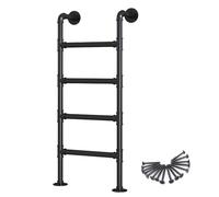 Échelle de Secours Robuste Pour Puits de Fenêtre, Échelle de Grenier En Fer Forgé Noir Avec Kit, Échelle En Métal Pour Dortoir, Bibliothèque, Lits Superposés, Terrasse, Camping-Car/1.5M/5Ft/59In