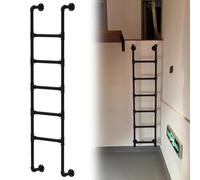 Échelle de Secours Robuste Pour Puits de Fenêtre, Échelle D'Escalade D'Urgence En Fer Forgé Noir, Échelle de Grenier, Échelle Murale En Métal Pour Lits Superposés, Charge 330 Lb/2.8M/9.2Ft/110In