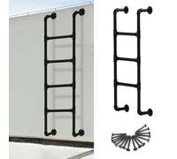 Échelle de Secours Robuste Pour Puits de Fenêtre, Esen Métal Noir Avec Fixations de Montage, Échelle D'Escalade Multifonction Pour Murs Extérieurs D'Entrepôt de Sous-Sol/1.9M/6.2Ft/75In