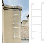 Échelle de Secours Robuste Pour Puits de Fenêtre, Esmétallique, Échelle de Secours Murale, Échelle D'Escalade En Fer Forgé Blanc, Taille Personnalisable/1.15M/3.8Ft/45In