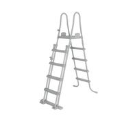 Echelle de sécurité 2 x 4 marches avec plateforme pour piscine hauteur 132 cm, Gris