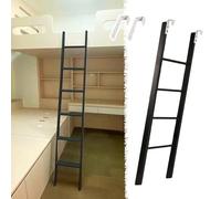 Échelle de sécurité Noire pour Lits superposés de Camping-Car - Échelle d'escalade légère et antidérapante avec Crochet et marches Larges pour caravanes - Accessoire pour Lits Jumeaux 120 cm