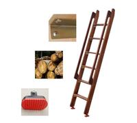 Échelle de sortie en bois réglable pour intérieur - 124,9 cm - 200,7 cm - Pour toit de sous-sol et fenêtres de puits - Design sûr et robuste pour économiser de l'espace pour un accès facile et une