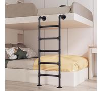 Échelle de sortie noire pour sous-sol et grenier avec fenêtre en fer forgé pour intérieur/extérieur, hauteur réglable 134 cm