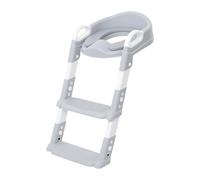 Échelle de toilette pour enfants de 2 à 7 ans, portable, siège de toilette avec escalier, hauteur réglable, avec échelle et poignées, plateau antidérapant, gris