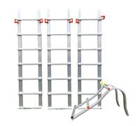 Echelle de Toit Longueur 5,40m Facile à Installer - Lot 3 Rallonges de 1,50m + 1 Crochet de 0.90m - Tout en Aluminium - Très Légère 12 kg - Résistance Charge maximale 150 kg