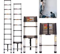 Échelle de toit rétractable de 3,2 m de haut pour clannage de gouttière, escabeau télescopique, échelle télescopique extensible, multi-usage, charge maximale de 150 kg, certifiée EN131