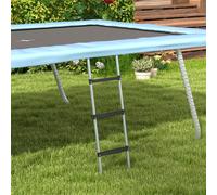 SPORTNOW Échelle de Trampoline à 3 ou 2 marches escalier de Trampoline avec marches Larges Horizontales, Crochet Universel, capacité de 120 kg, 110 x 32 cm Argent