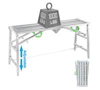 Échelle d'échafaudage pliable multifonction - Établi portable en hauteur réglable idéal pour la construction d'ingénierie à domicile et les projets de bricolage - Plateforme polyvalente pour un