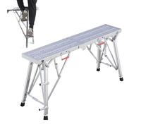Échelle d'échafaudage pliable réglable en acier - Plateforme d'établi portable multifonction pour un usage domestique, charge maximale de 273 kg - Idéal pour les projets de bricolage et de rénovation