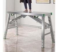 Échelle d'échafaudage portable réglable de 400 kg, plate-forme de travail pliable en acier au carbone, banc d'échafaudage réglable en hauteur, 140 x 40 cm pour plus de sécurité et de stabilité