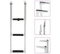 vidaXL Échelle d'embarquement pliable 3 marches Acier inoxydable 92374