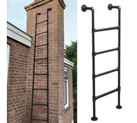 Échelle d'escalade murale réglable de 100 300 cm en métal robuste pour sous-sol, bibliothèque, toit, balcon, solution de sortie universelle (140 cm)