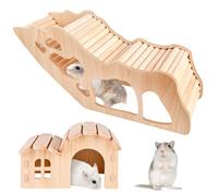 Échelle d'escalade pour Hamster avec Maison Hamster, Jouets pour Hamster en Bois, Jouet d'escalade pour Hamster, Jouet d'escalade en Bois et Décoration de Cage de Pont, pour Souris Petits Chinchilla