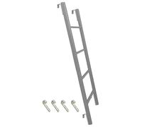 Échelle d'escalade pour lit superposé de 130 cm pour remorque, grenier et dortoir, échelle latérale surélevée avec pédale de sécurité et crochets de fixation, finition argentée