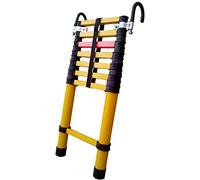 Échelle d'extension en fibre de verre avec crochets pour une utilisation domestique, industrielle et d'urgence, design télescopique robuste, supporte 150 kg