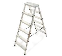 KADAX Échelle Double en Aluminium, Équipée de Marches Antidérapantes et d'une Conception Pliable Facilitant Le Stockage et Le Transport (6 Marches)