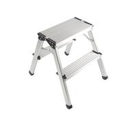 Échelle Double 2 marches 43 cm, fabriquée en Aluminium, légère et résistante, idéale pour Un Usage Domestique et Professionnel.