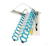 Échelle électrique for grenier, escalier télescopique articulé, trappe de plafond pliante, échelle robuste for passages d'évacuation d'urgence, usines et entrepôts(Manual,80 * 90cm*H250cm)