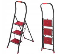 KADAX Escabeau Pliable avec Main Courante, Échelle à Structure Robuste et Sécurisée pour Un Accès Facile et Confortable aux Hauteurs (3 Marches)