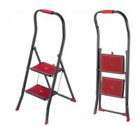 KADAX Escabeau Pliable avec Main Courante, Échelle à Structure Robuste et Sécurisée pour Un Accès Facile et Confortable aux Hauteurs (2 Marches)