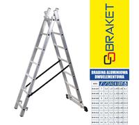 Échelle en aluminium à 2 éléments, 300 cm, 7+7 barreaux - BR-00-3207