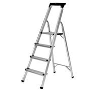 Échelle en Aluminium CF-133B | 3-6 marches - Pliable - Jusqu’à 150 kg - Échelle ménagère avec Espace de Rangement - Échelle - Escabeau