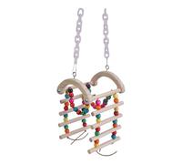 Échelle en bois avec perles colorées pour perroquets - Pour améliorer les capacités physiques et mentales - Cage à oiseaux - Jouet de papagrainage