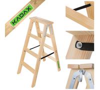 Échelle en bois KADAX, échelle de peintre, échelle d'escalier, avec crochet e...