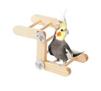 Échelle en bois naturel réglable à mâcher et à grimper, échelle d'aire de jeu pour petit oiseau, activité intérieure et extérieure pour conures, facilement réglable pour s'adapter aux cages, facile à