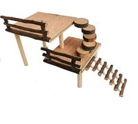 Echelle En Bois Pour Aire De Jeux Pour Petits Animaux, Maison Pour Hamsters, Echelle Amusante, Cabane à Deux Toitures, Jouets à Mâcher Pour Petits Rhinolophes, Souris