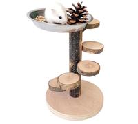 Échelle en Bois pour Hamster - Échelle en Bois Jouet pour Rongeur | Jouet d'escalade Éducatif avec Bol Nourriture Acier Inoxydable pour Manger, Jouer et Stimuler l'Instinct Naturel