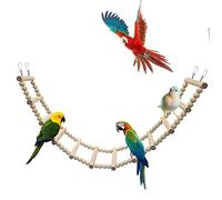 Échelle en Bois pour Oiseaux, Pont Balançoire pour Perruches et Perroquets, Jouet d'escalade pour Petits Animaux, Accessoire de Cage pour Hamsters, Écureuils, Rats, Conures, Calopsittes et Perruches