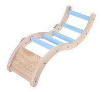 Échelle en Bois pour Perruche, à Grimper, Bleu | Grattage des Griffes, Stimule L’esprit Motricité, Accessoires pour Cages à Oiseaux, Métal et Bois