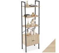 ECHELLE ETAGERE - TECTAKE - Étagère BRENTWOOD en Bois et Acier Protection Anti-basculement incluse - Bois Clair