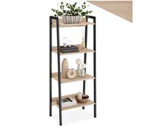 ECHELLE ETAGERE - TECTAKE - Étagère CHATHAM en Bois et Acier avec 4 compartiments ouverts avec étagère - Bois Clair