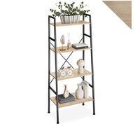 ECHELLE ETAGERE - TECTAKE - Étagère Style industriel LIVERPOOL en Bois et Acier avec 4 niveaux - Bois Clair